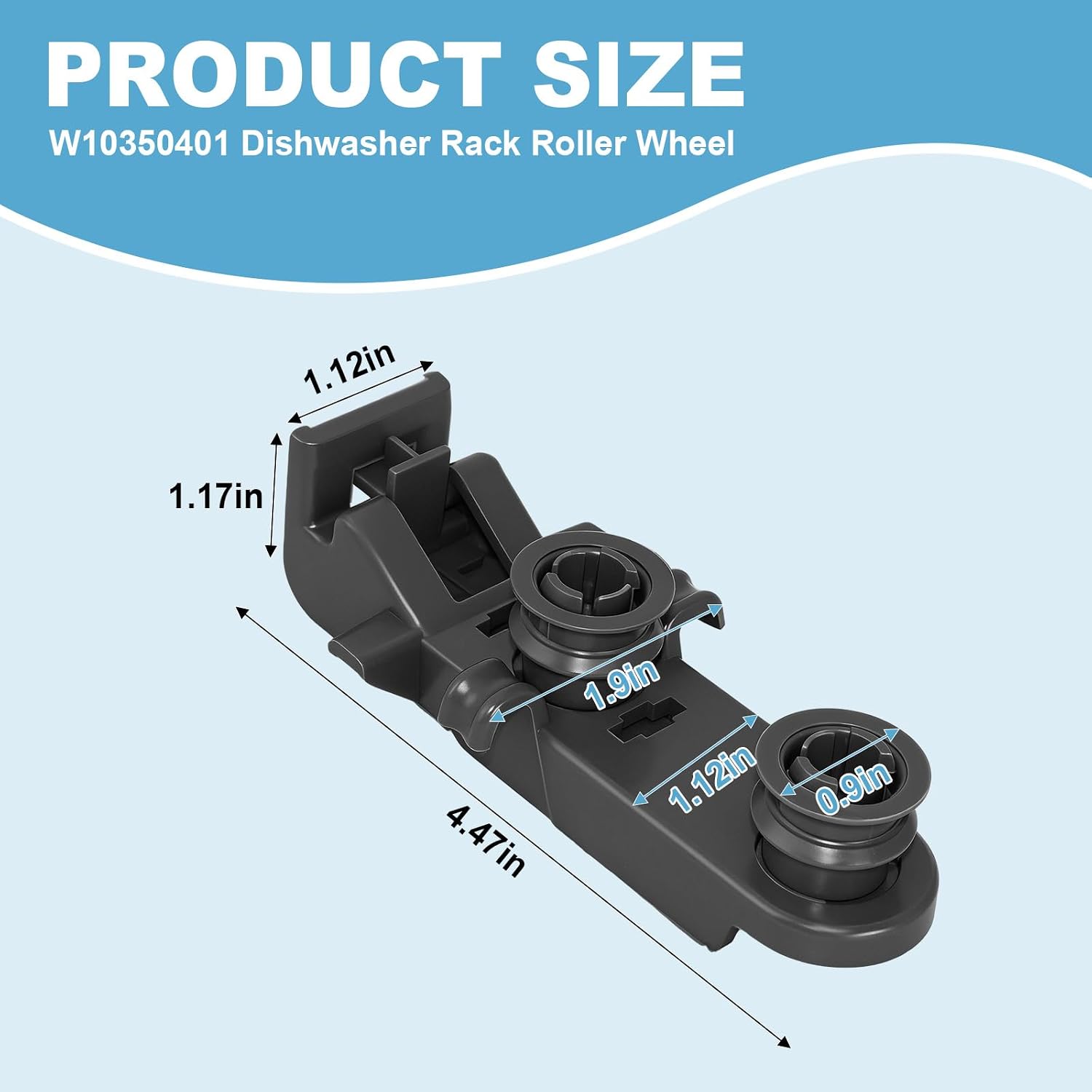 2 Pcs Upgraded W10350401 Dishwasher Rack Roller Wheel Compatible With Whirlpool Kitchen-Aid Kenmore Replace for W10195336 PS11753471 2683569 AP6020157 W10410552