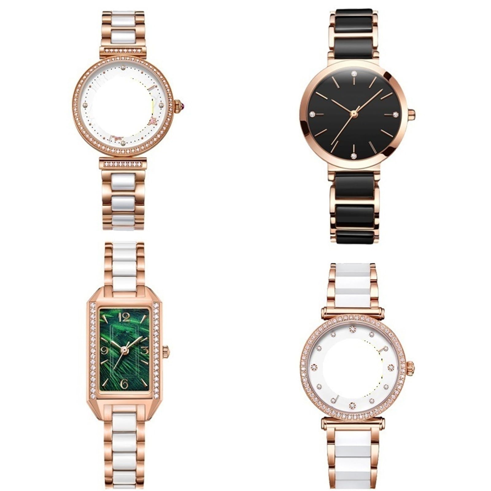 Correa de reloj de cerámica, pulsera de repuesto de acero inoxidable, fácil de ajustar, unisex