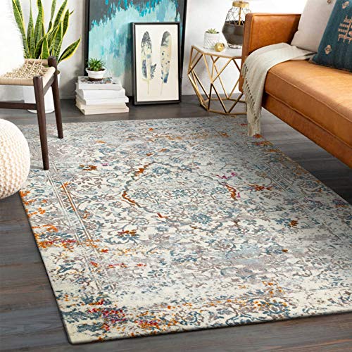 Decomall Vienna Persian Area Rug Vintage Distressed Oriental Medallion Carpet For Living Room, Bedroom, 4X6’, Multicolor #TOP1
