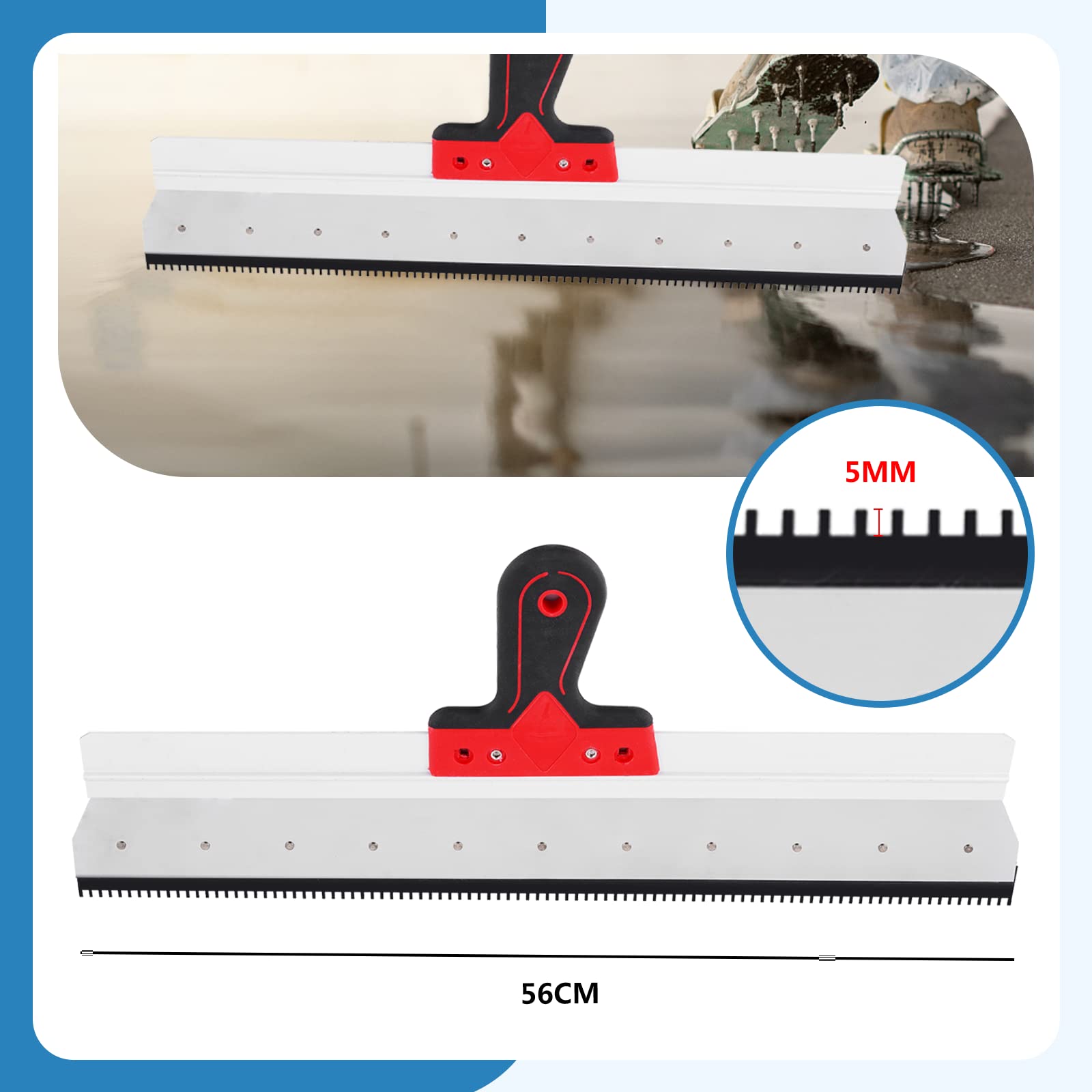 MXBAOHENG Kit di strumenti autolivellanti per cemento: Rullo Frangibolle per Autolivellante 11 mm, 300 mm Spiked Scarpe, In Acciaio Inox Raschietto Pavimento Autolivellante Cemento Tool Kit