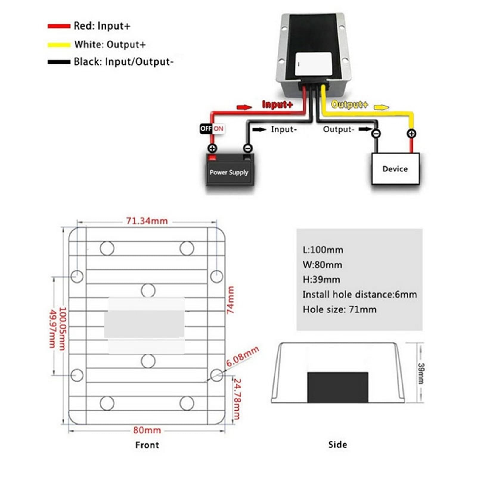 1 convertisseur CC de 12 V à 24 V, 5 A, 8 A, 10 A, 12 A, 15 A, 20 A, 25 A, convertisseur de tension 9-20 à 24 V, régulateur de tension pour équipement automobile (de 12 V à 24 V