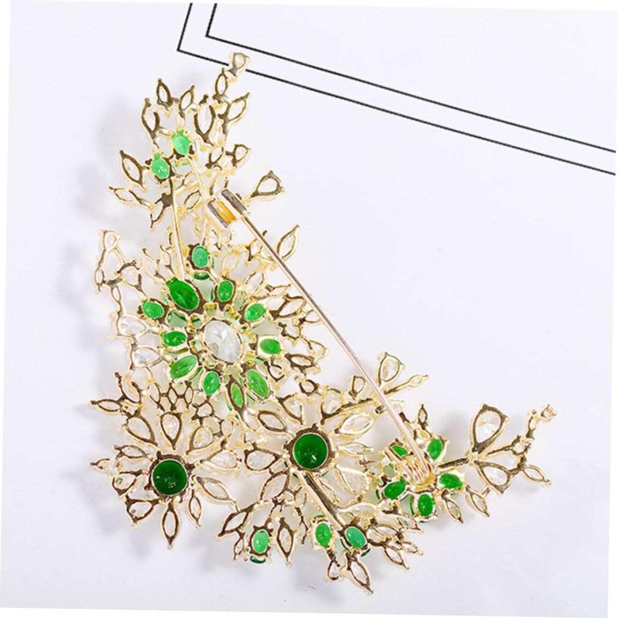 GALPADA 3pezzi Spilla Decorativa Zirconio Verde Elegante Accessorio Per Cappotti e Cardigan Perfetta Per Ogni Occasione Leggera e Luminoso