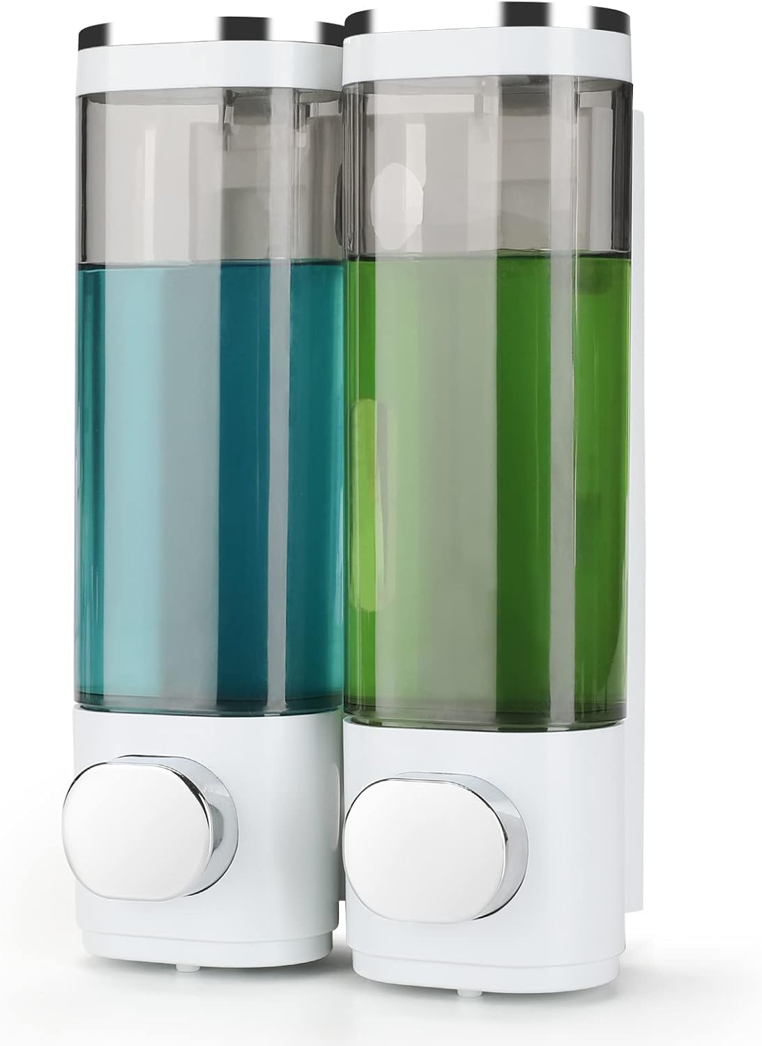 Nellyke Wall Mounted Soap Dispenser Bathroom 2 Chambers, Clear Liquid Shower Soap