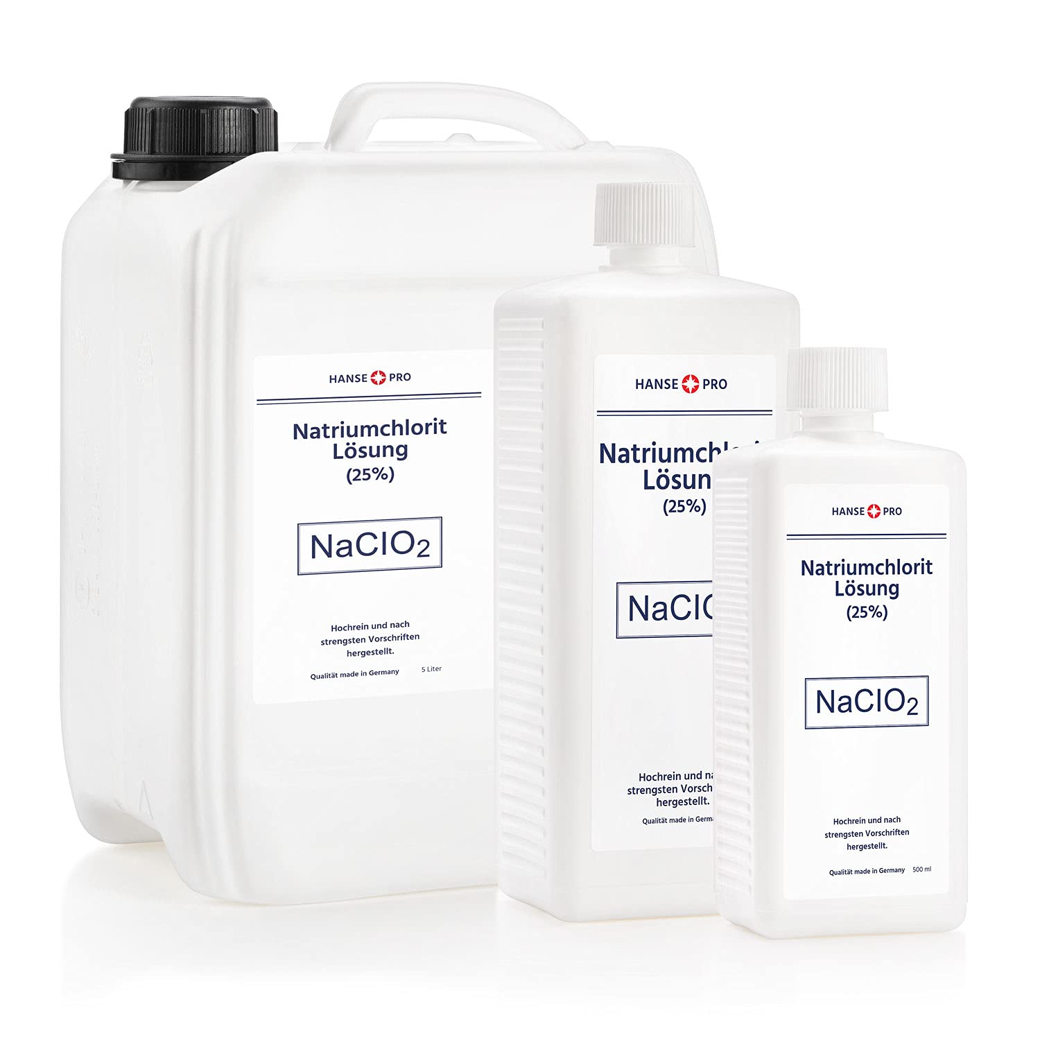 HANSE PRO Natriumchlorit Lösung (25%), 4 x 1000 ml, nach Original-Rezeptur, deutsches Qualitätsprodukt