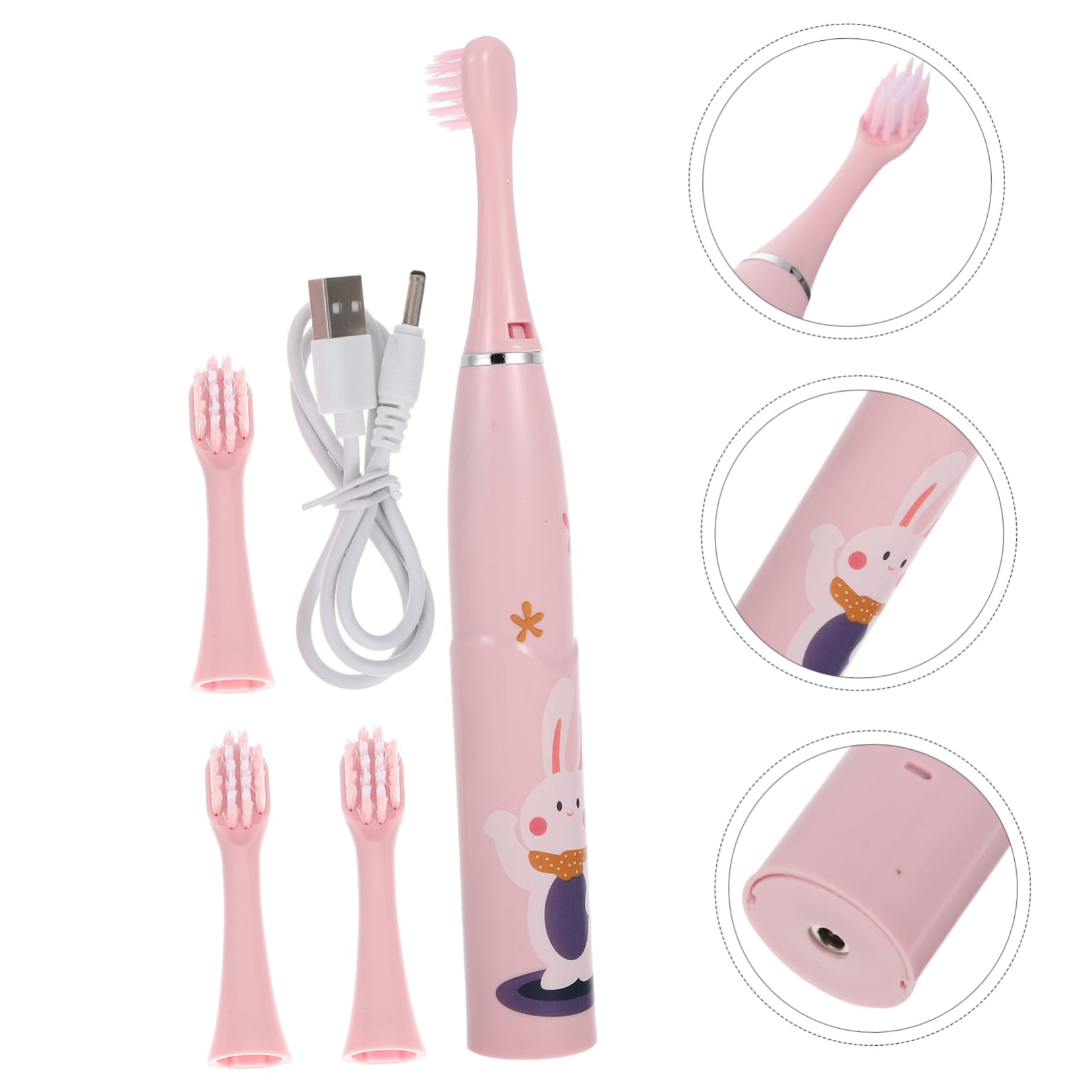 COLLBATH 3 Set spazzolino elettrico per bambini spazzolino da denti per bambini spazzolino per per l'igiene orale spazzolino elettrico portatile ricaricabile