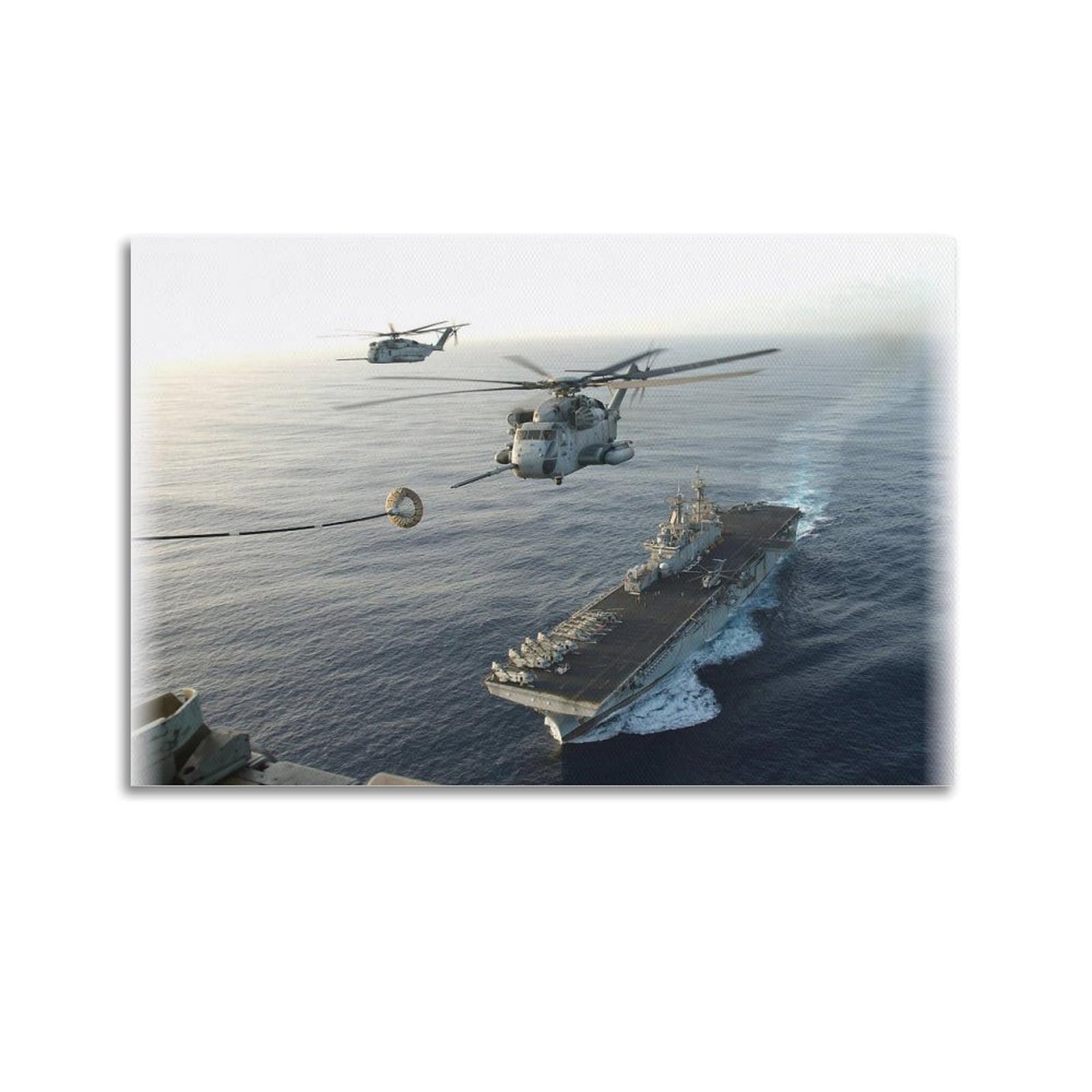 WZKTCL Naval Warship Helicopter Take-off Poster Decorative Painting Canvas Wall Posters And Art Picture Print Modern Family Bedroom Decor Posters 20x30inch(50x75cm)