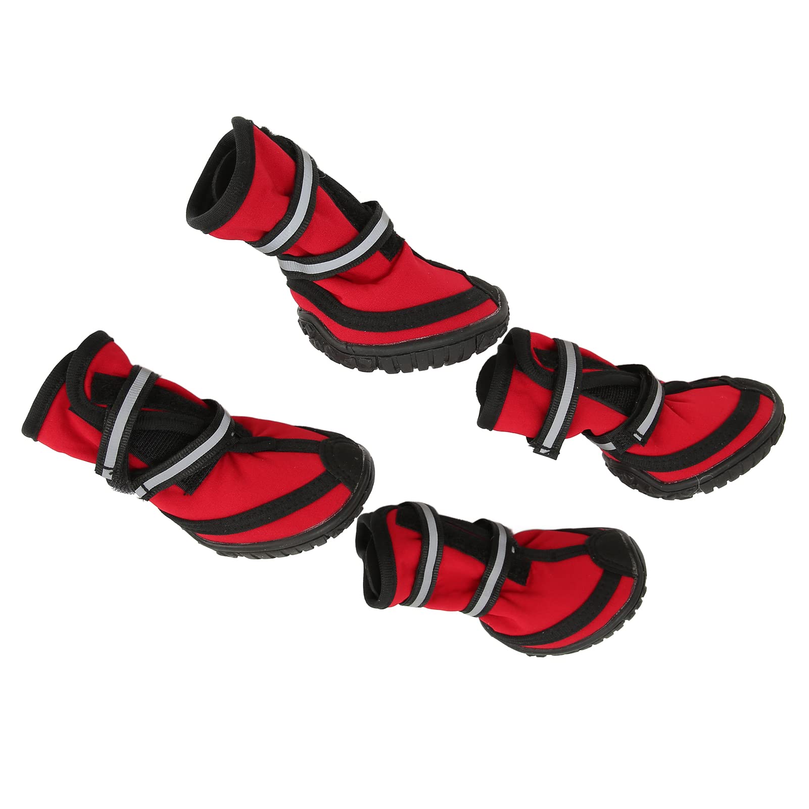 Akozon Zapatos de Senderismo para Perros, Suela Resistente Al Deslizamiento, Transpirables, Ajustables, Reflectantes, Protectores de Patas para Mascotas, Zapatos de Senderismo para