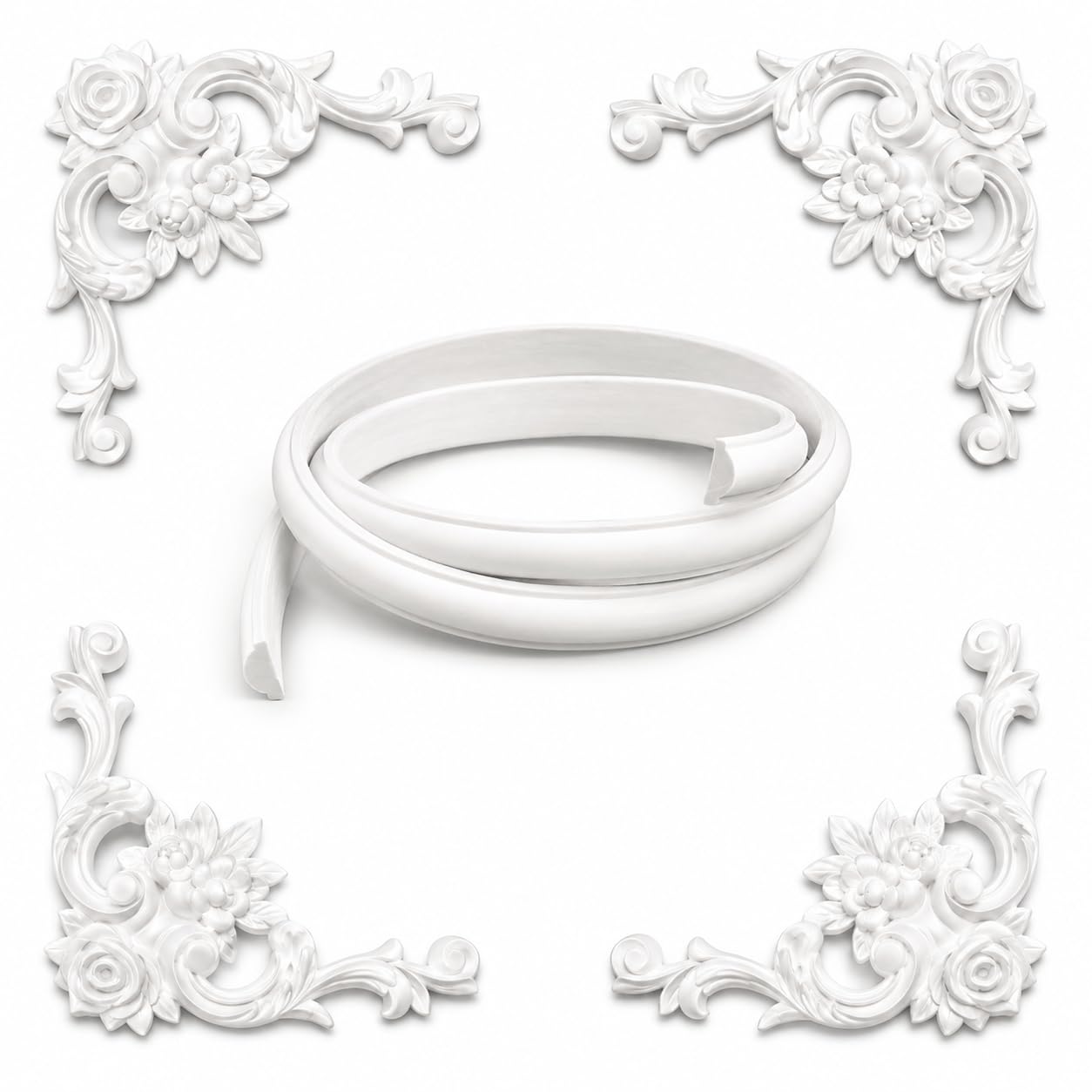 Listew Sztukatorskich Ornamenty Ścienne Do Mebli Rzeźbione, Narożne 13cmx13cm,10m