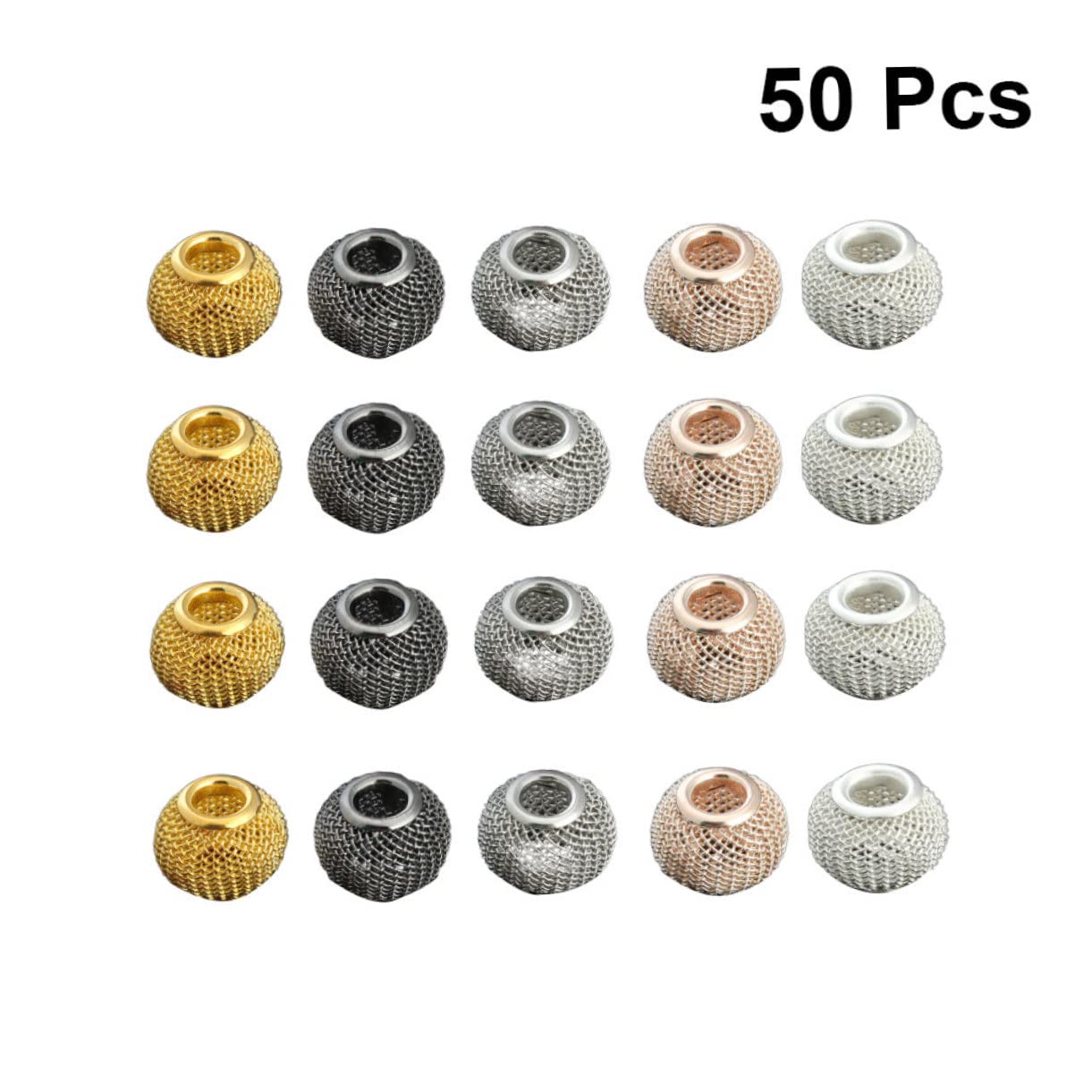 SHINEOFI 100piezas Cuentas Espaciadoras De Aleación Accesorios Para Huecas De Circular Para y Pulseras Aleatorios