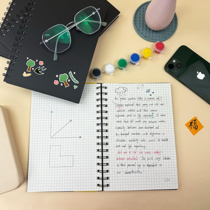 Carnet A5 à spirale premium avec couverture rigide et papier 100g