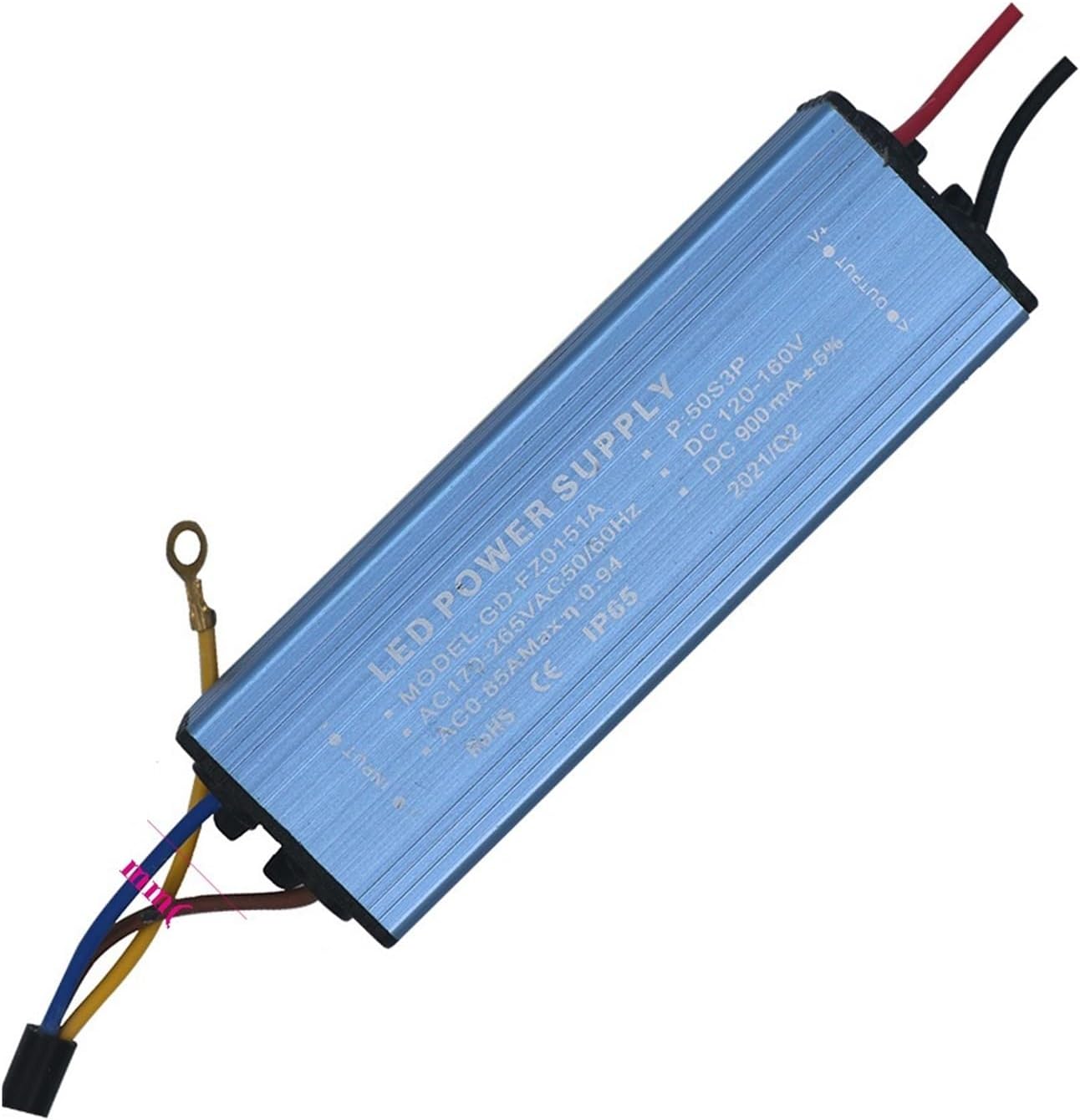 1PCS LED Waterproof Driver(100W 600mA)