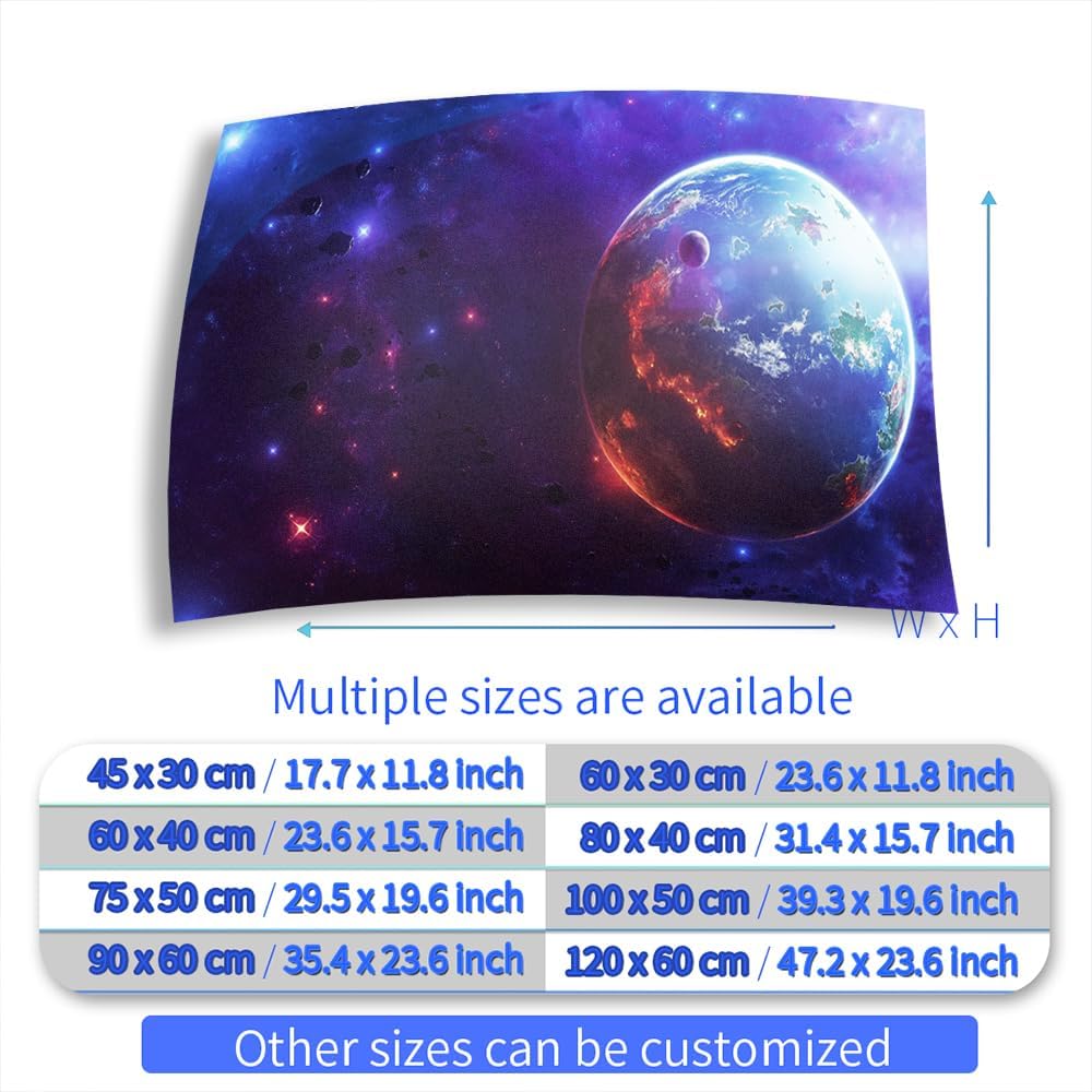 Aquarium Background Stickers - Earth Nebula Star Planet - Self-Adhesive Fish Tank Reptile Terrarium Decor Poster (90 x 60 cm / (35.4 x 23.6 inches))