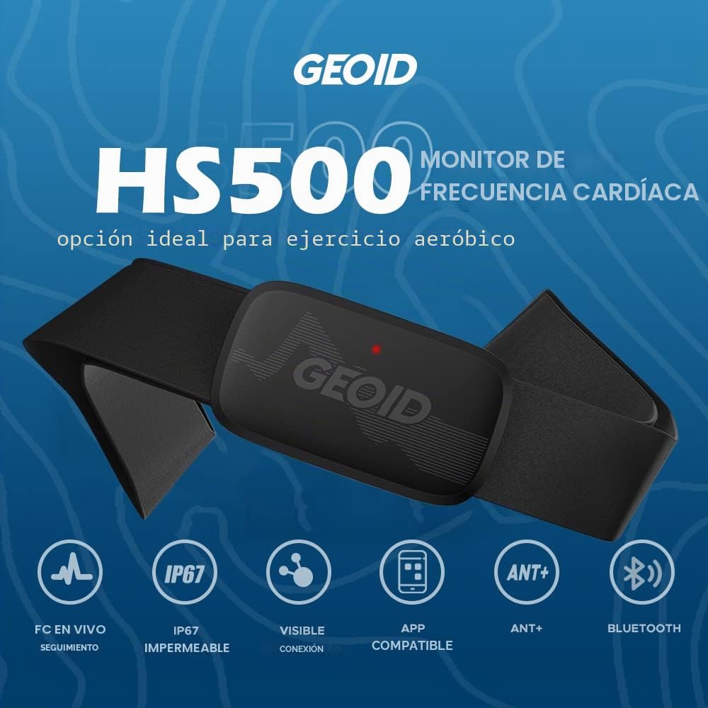 Wahoo GEOID HS500 Pulsómetro Correa de Pecho Bluetooth 4.2 Ant+ IP67 Impermeable