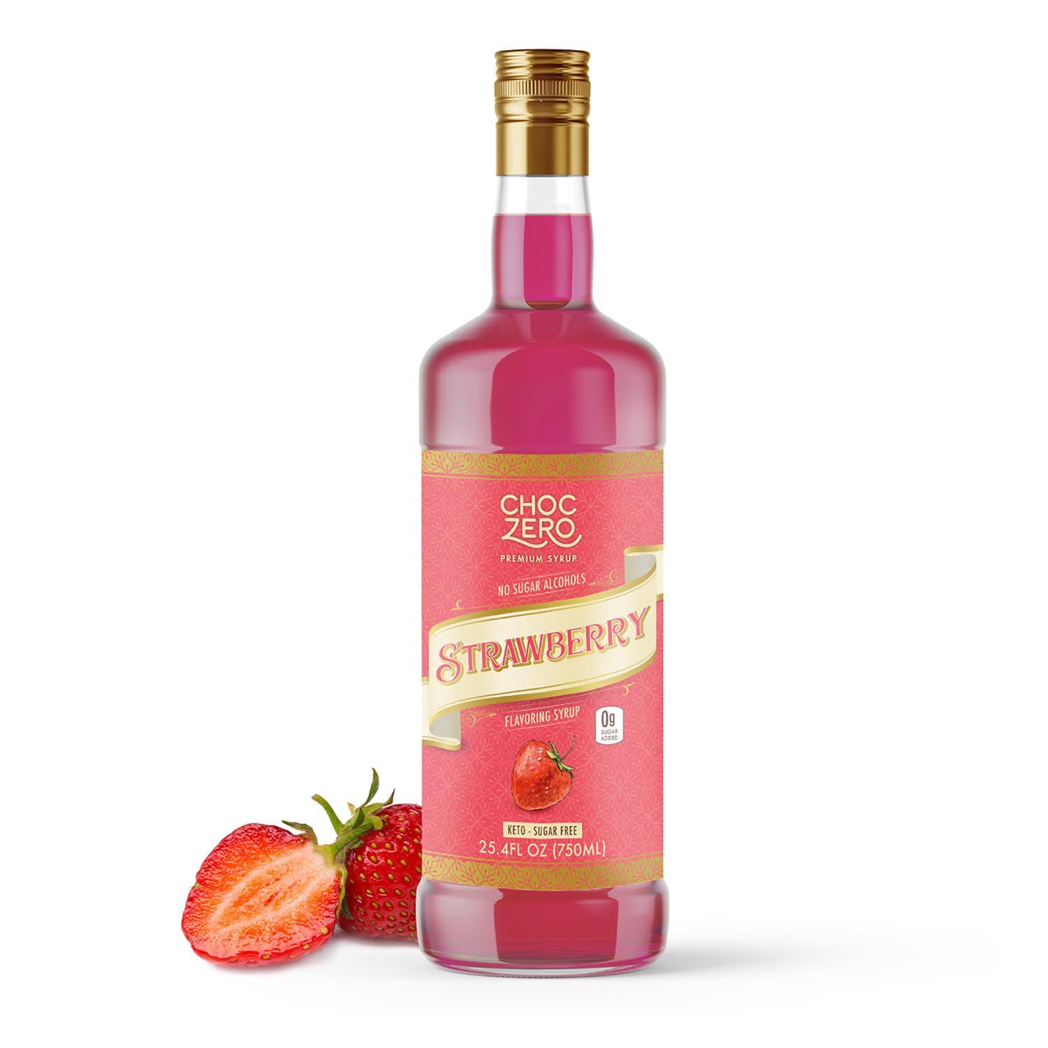 ChocZero Sugar Free Strawberry Flavoring Syrup – Keto Friendly, Zero Sugar & Low Calorie, No Sugar Alcohols – 25.4 Fl Oz