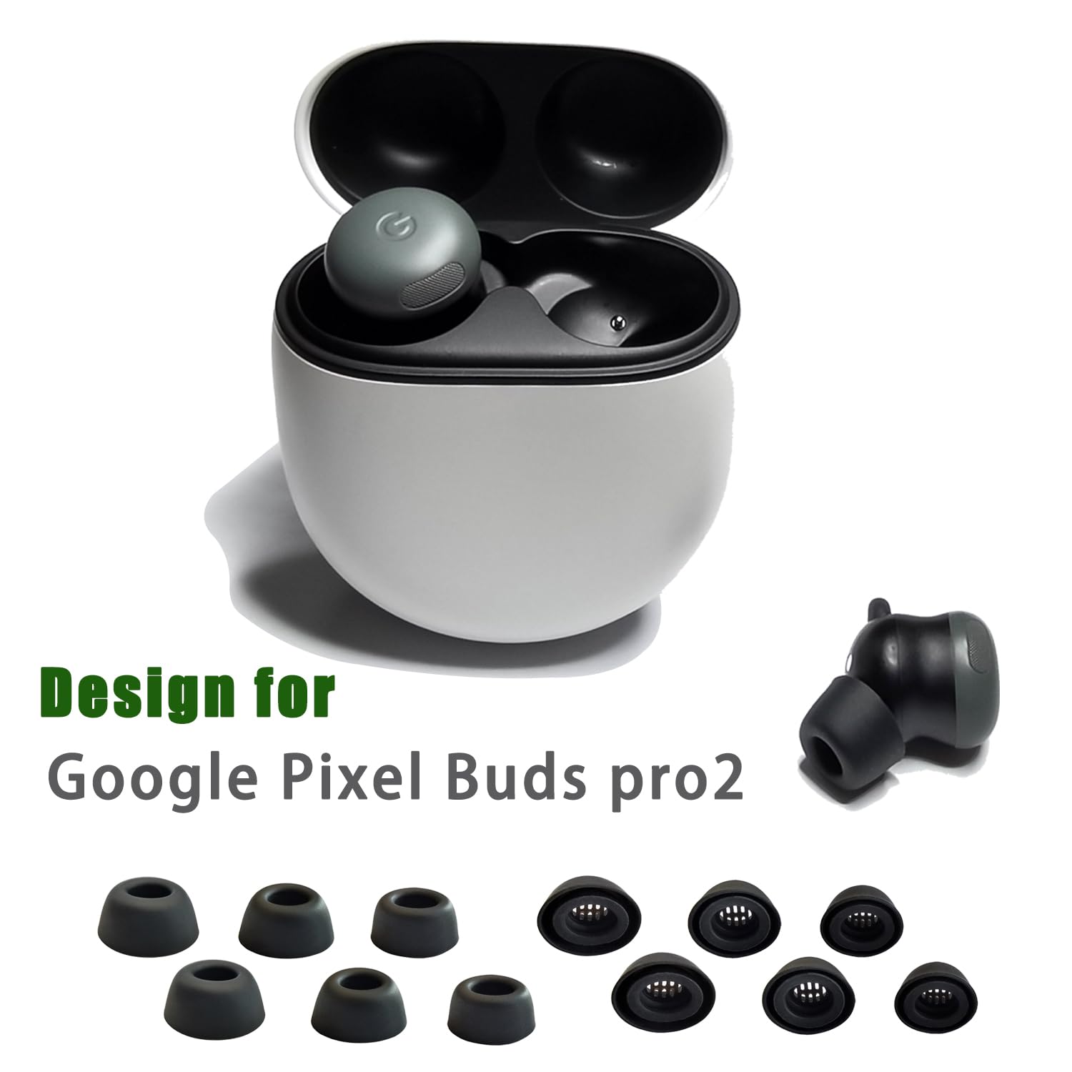 Google Pixel Buds Pro 2 グレー イヤーチップ付き Amazon | Google Pixel Buds Pro2用シリコンイヤーチップ、L/M/S交換用