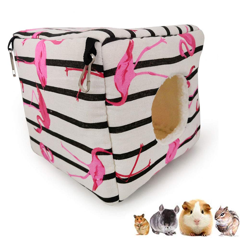 Oncpcare Cube Hamster Cotton Nest, Winter Warm Sugar Glider Bed House, Small Pet Plush Hanging Hammock for Birds Parrot Sugar Glider Ferrets Rat Hamster Squirrel Guinea Pig Chinchilla Marmosets Bunny