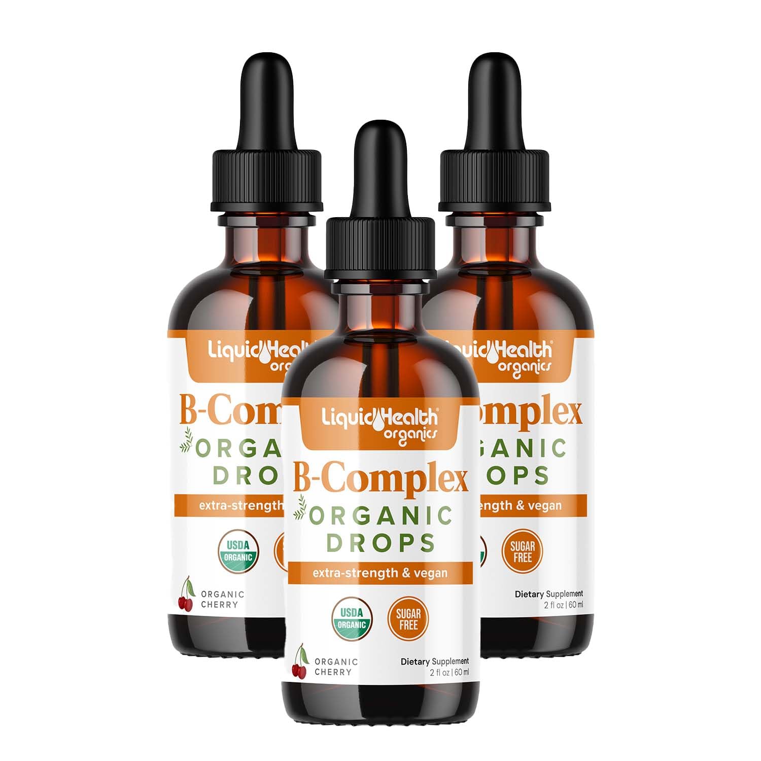 LIQUIDHEALTH USDA Organic Vitamin B Complex Drops for Men & Women - Natural Energy, Improved Focus, Memory & Mood, Immune Support, Metabolism Boost - USA Made, Extra Strength, Sugar Free, Vegan (2 oz) — Amazon image 6
