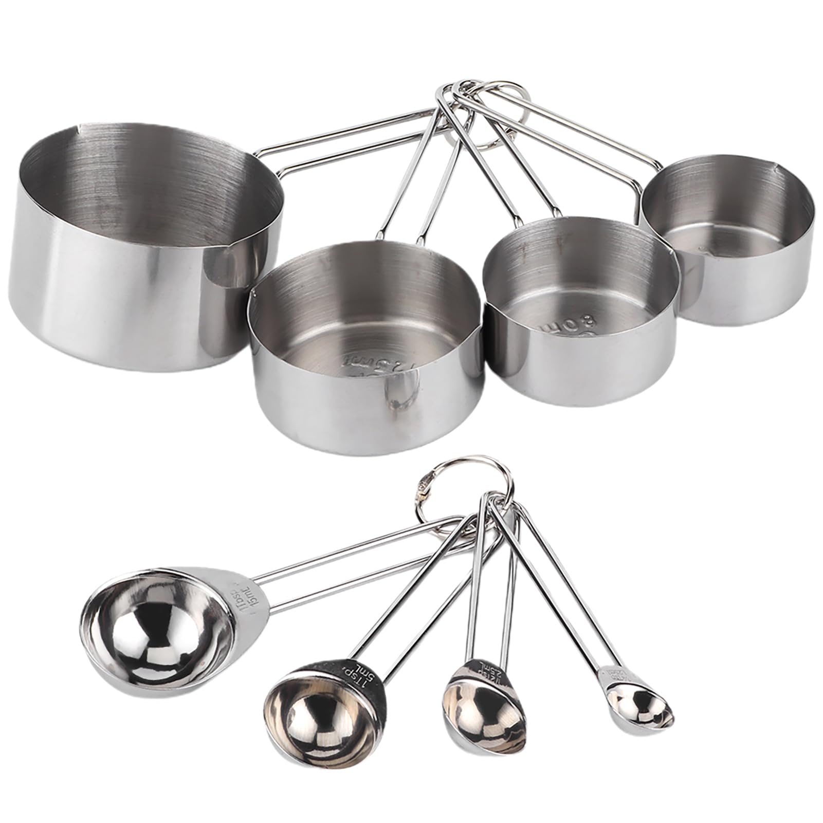 Stainless Steel Measuring Cups & Spoons Set
