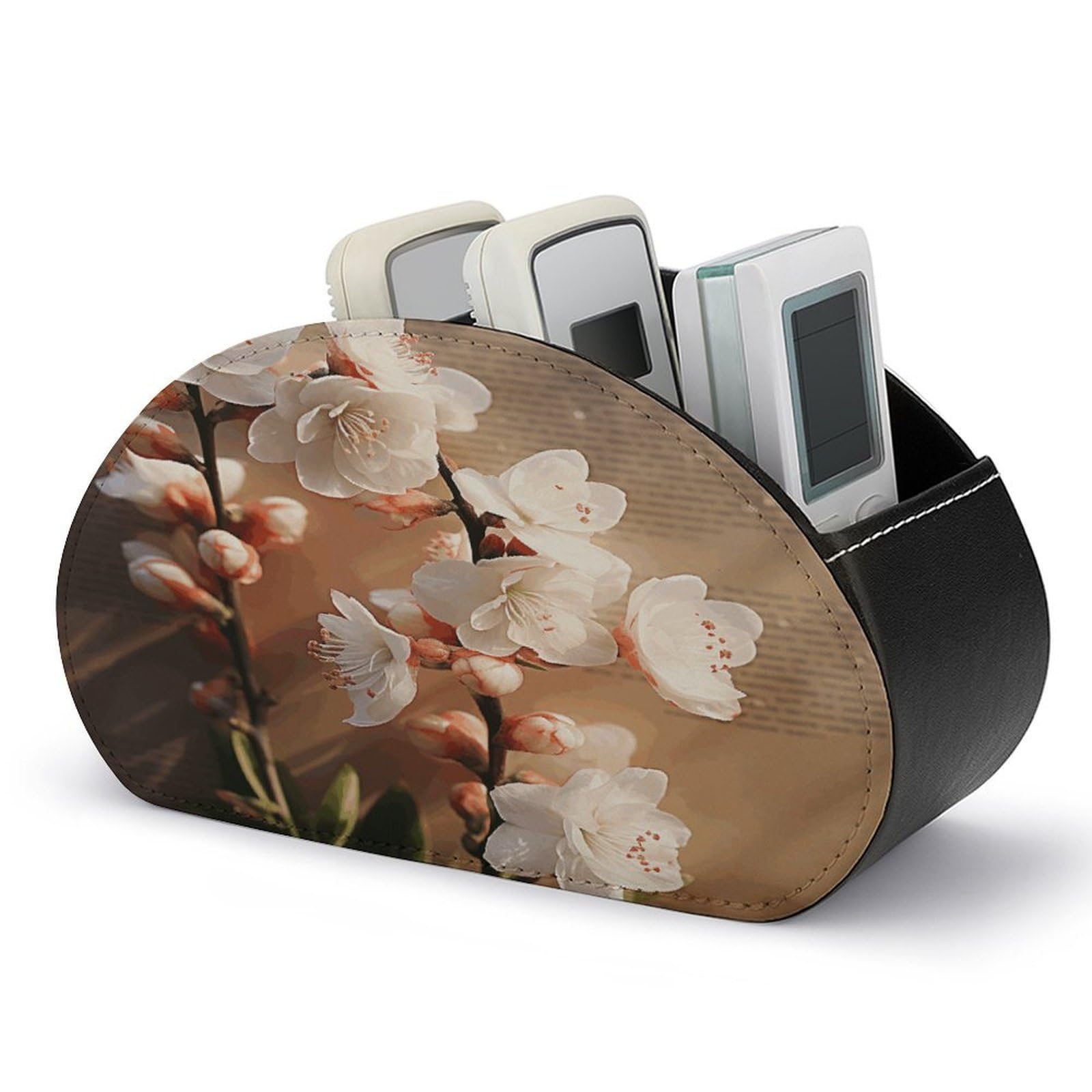 Btcowzrv Style A Peach Blossom Remote Control Holder With 5 Compartments