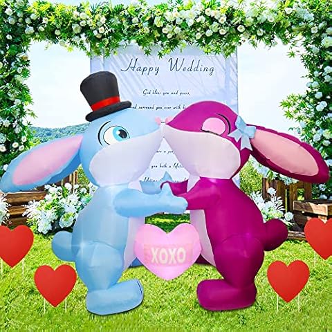 Juegoal 7.5ft Valentine Inflatable Bunny Cover