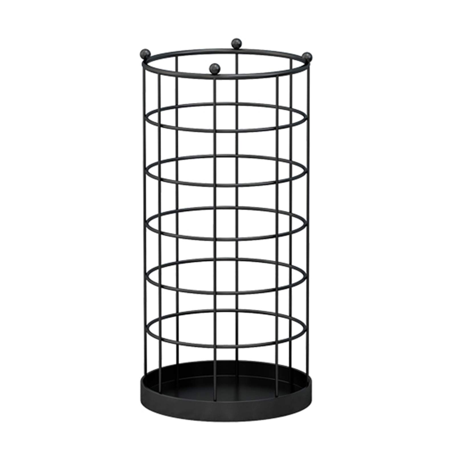 Seau de rangement rond en métal pour parapluie évitant l'humidité