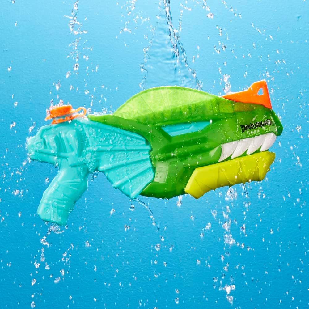NERF Super Soaker DinoSquad Water Blaster, Pump-Action for Outdoor Summer Games, for Kids, Teens & Adults (Pack of 2)