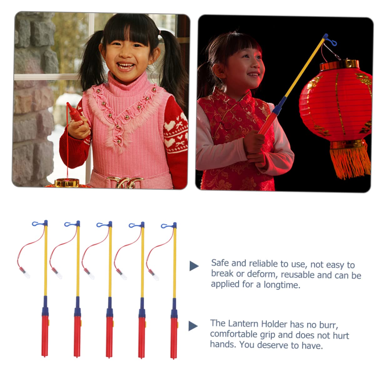 Kisangel Diy Lantern Sticks 5pcs Electronic Lantern Poles Safe for Holiday Decorations