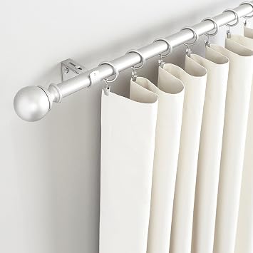 2Pcs Curtain Pole Brackets, Curtain Rail Brackets, Adjustable Length of 9-12cm, Kwik Hang Curtain Bracket, for Poles, Wall Rod-Heavy Duty & Rust Resistant (Silver)