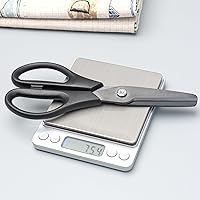 Vista 3 de NatSumeBasics Tijeras de cerámica negras 8 "Tijeras de cocina hoja de metal libre de laboratorio Tijeras seguridad saludable oficina aula cocina