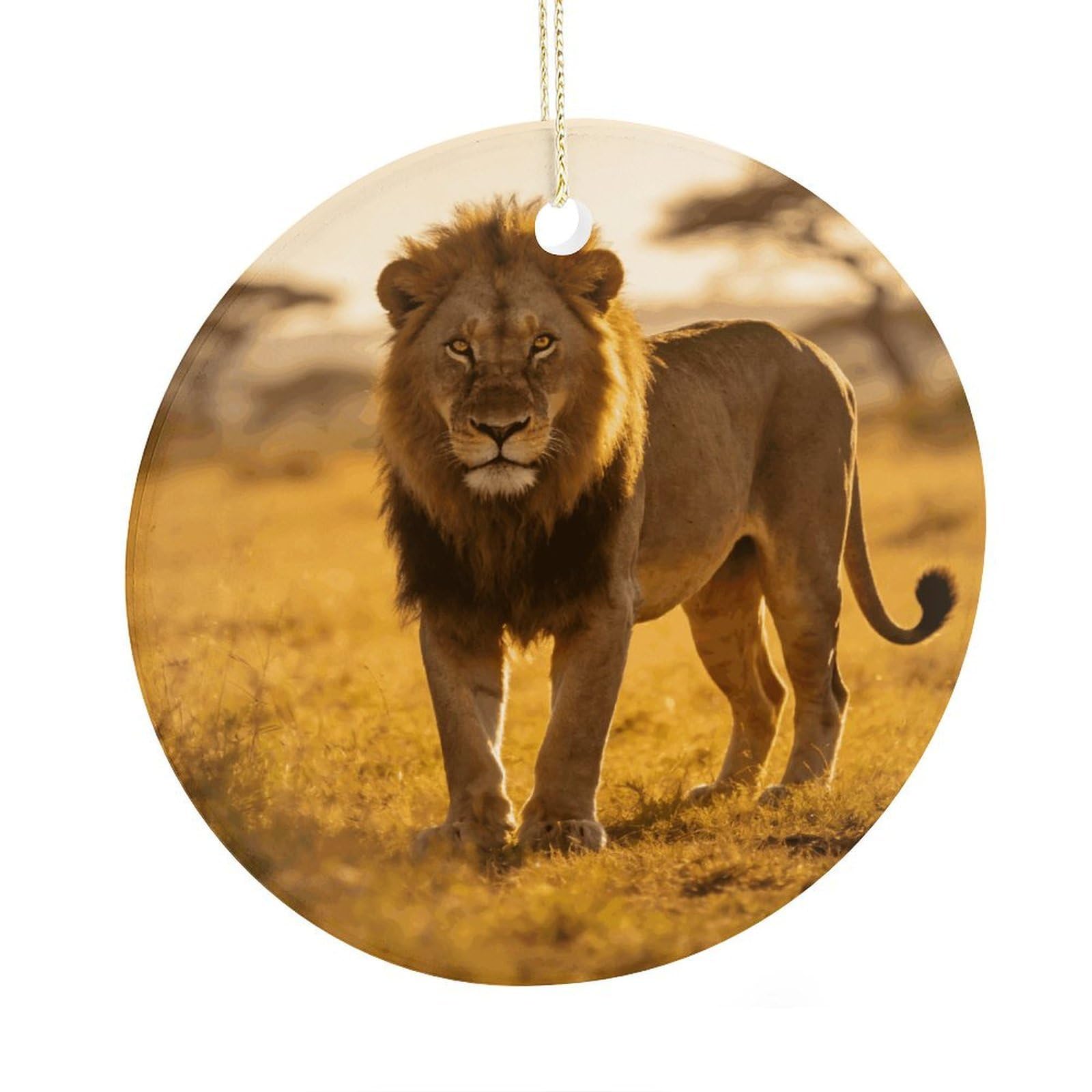 Fodpand Women's Style Wild Lion Of The Wilderness Ceramic Christmas Ornament,Wall Hanging Decor Windows Hanging Decor Best Friend Birthday Gifts, Friendship Gifts Car Hanging Ornament Gift For Girls, Teachers 2.9 In