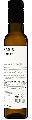 Miniatura 5 de Aceite de nuez 100% orgánico, 8.5 onzas líquidas, prensado en frío, rico en omega-3, apoya la salud cognitiva, directamente de la granja, sin OMG,