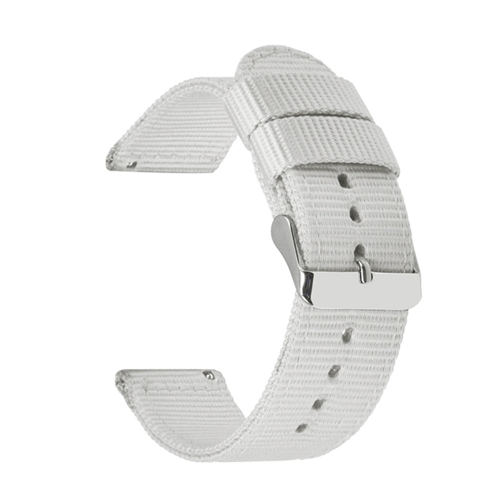 HABITZ Bracelet de Montre en Toile de Nylon Compatible for Samsung Galaxy Watch 42 mm 46 mm Active 2 Gear S2 S3 Bracelet Amazfit Bracelet 18/20/22/24 mm (Color : Wit, Size : 22mm)