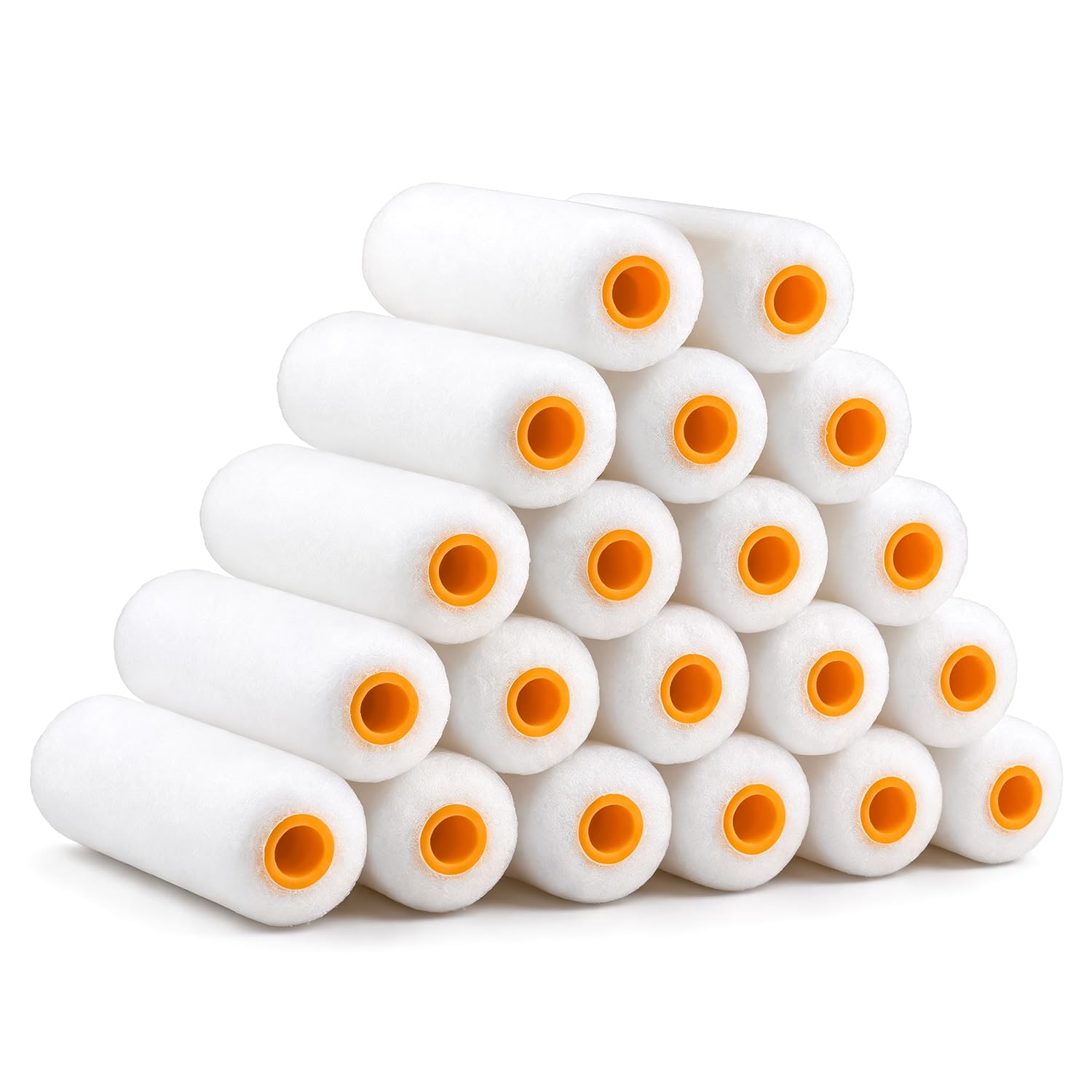 Small Paint Roller Sleeve 4 inch - 100mm (Pack of 20) Mini Paint Roller Refills for Emulsion & Gloss Paint - High Density Foam Rollers for Walls, Cabinets & Smooth Surfaces