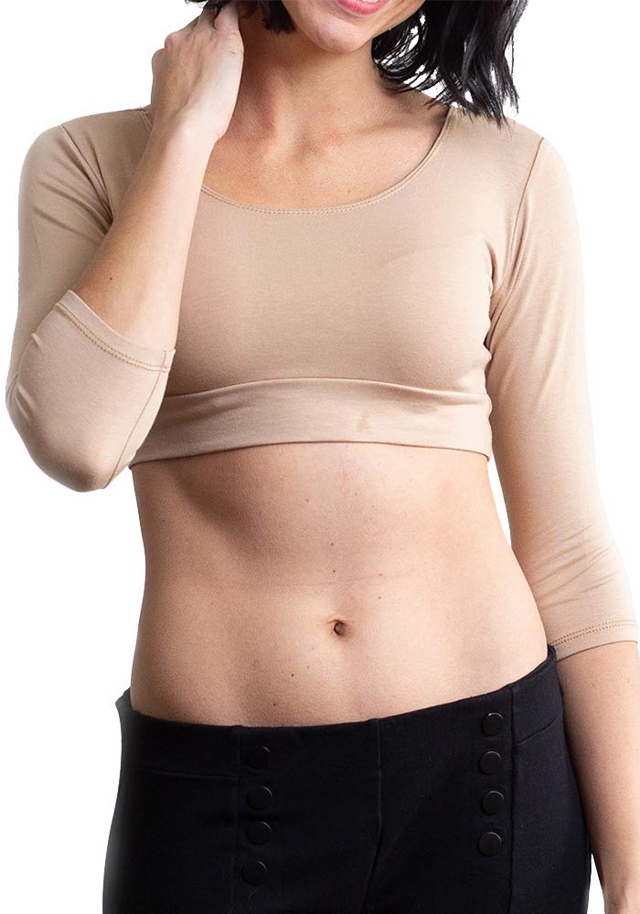 HT HALFTEEHALFTEE 3/4 Sleeve Layering Tee | Demi Cami for Women & Teens | Cute Crop Top | XS-6X