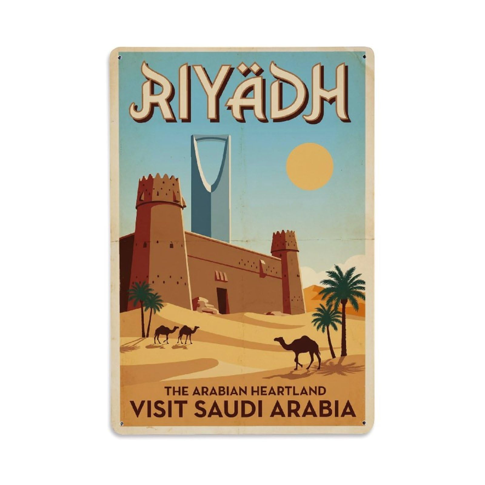 Gead 8X12inch Style Saudi Arabia Riyadh Vintage Metal Tin Sign