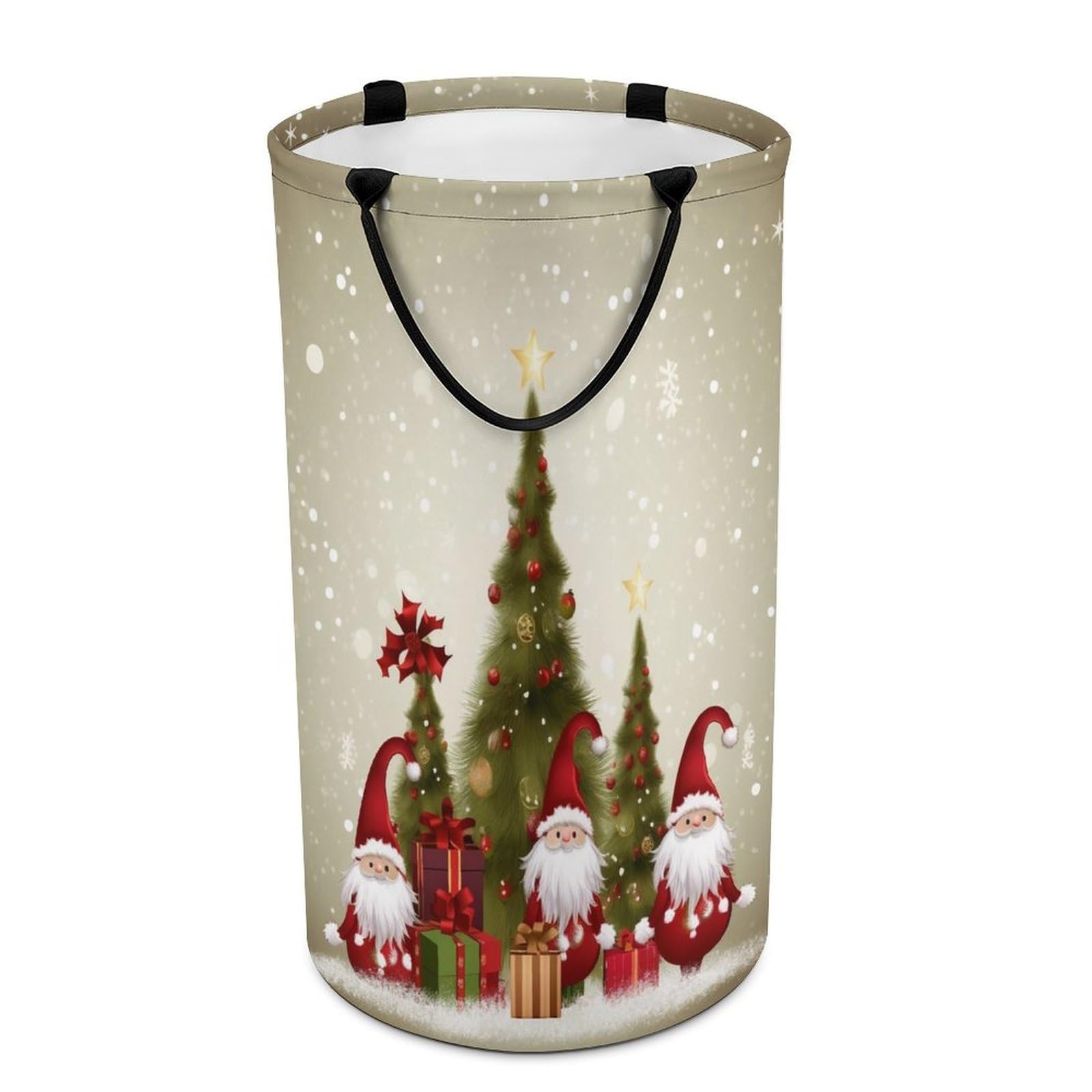 Merry Christmas Laundry Basket Freestanding Laundry Hamper with Handles Waterproof Dirty Clothes Hamper Collapsible Washing Bin Aesthetic Clothes Basket for Bathroom Bedroom Dorm