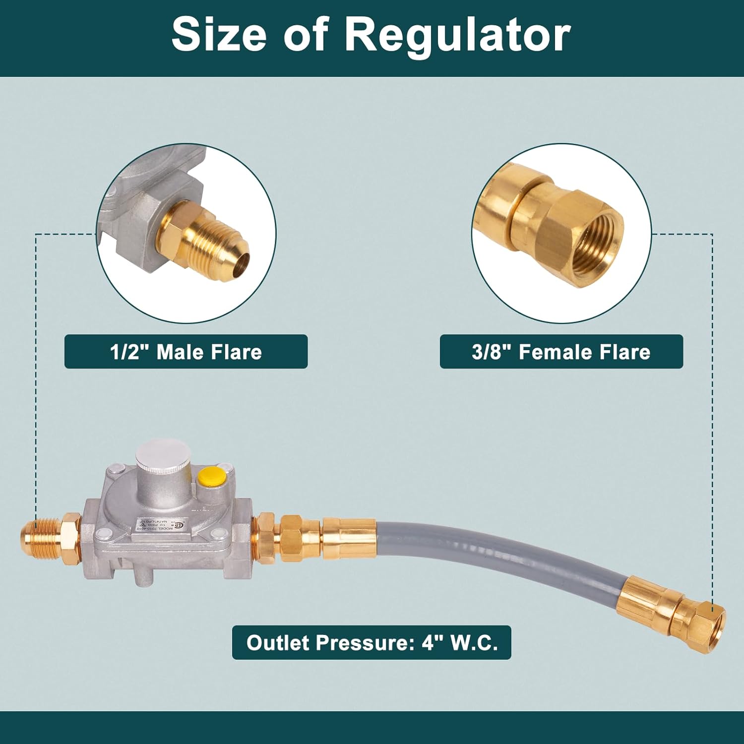 GASPRO 98523 Natural Gas Conversion Kit for Mounment Grill, 12 FT 1/2 Inch NG Hose & Regulator, Propane to Natural Gas Conversion