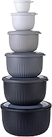 Vista 44 de COOK WITH COLOR Tazones de preparación con tapas - Juego de tazones pequeños de mezcla de plástico anchos y profundos anidables con tapas, juego
