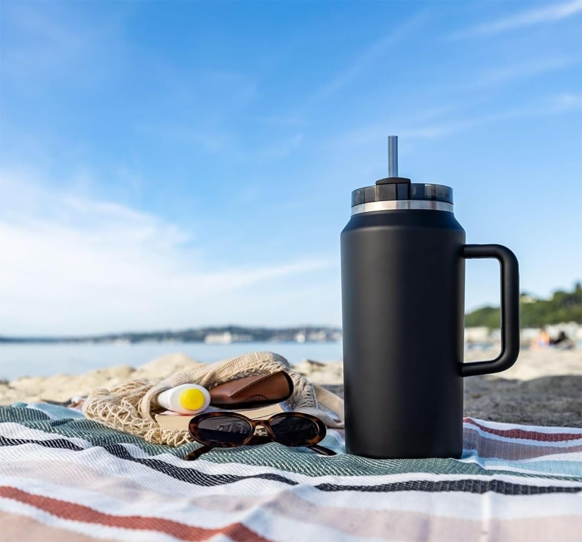 HaoYiShang Stanley Cup Travel Mugs Stainless Steel Vacuum Insulated Tumbler Mug with Lid and Straw for Water Iced Tea or Coffee - Image 4