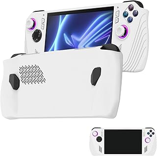 BeisDirect Silicone Protective Case for ASUS ROG Ally Gaming Console for ROG Ally Silicone Cover Case with Absorption Anti-Scratch Cover Protector ROG Ally Accessories (White)