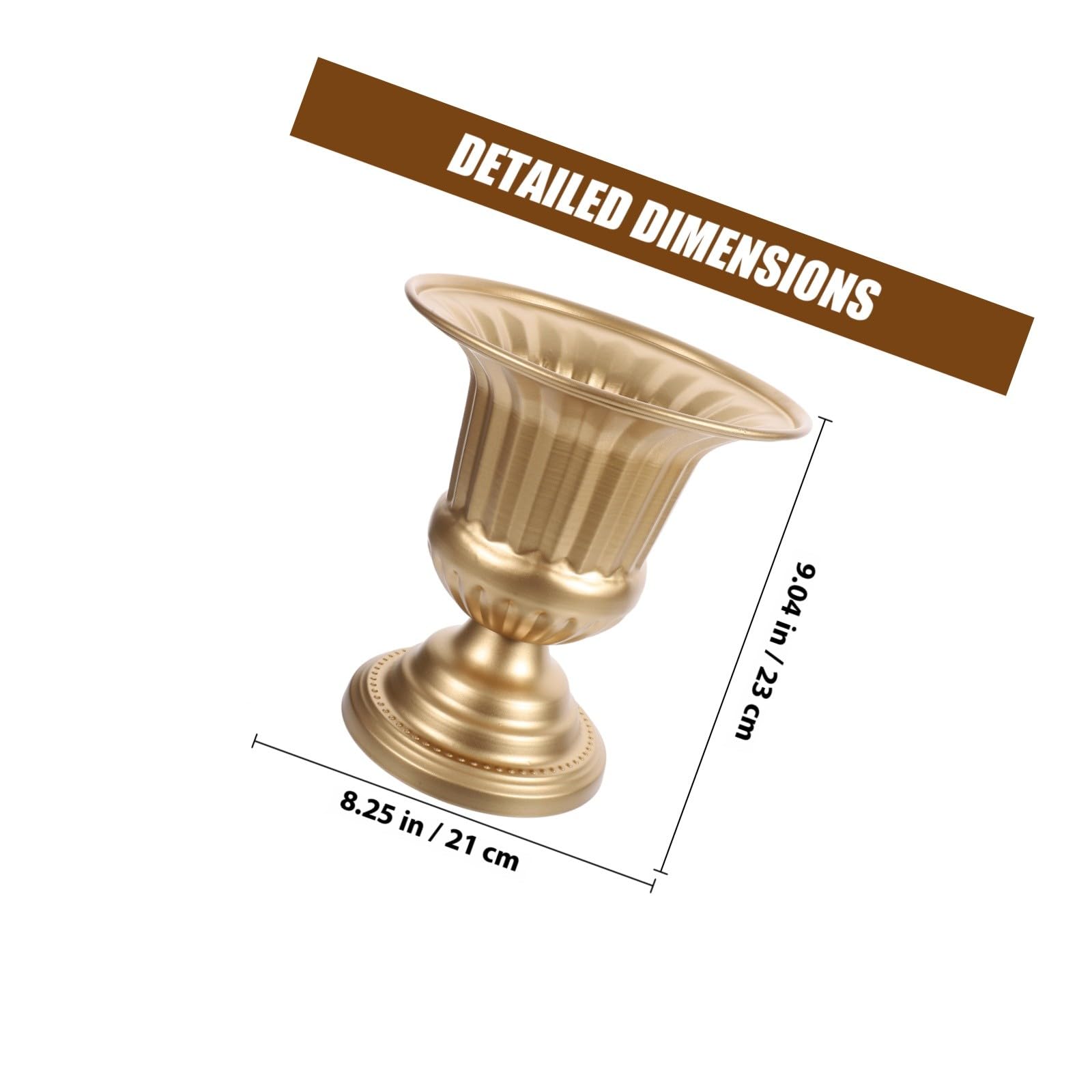ARTIBETTER Goldene Vintage Metall Blumenvase Tischdeko Blumenhalter Eisen Blumentopf für Wohnraum und Hochzeitsfeier
