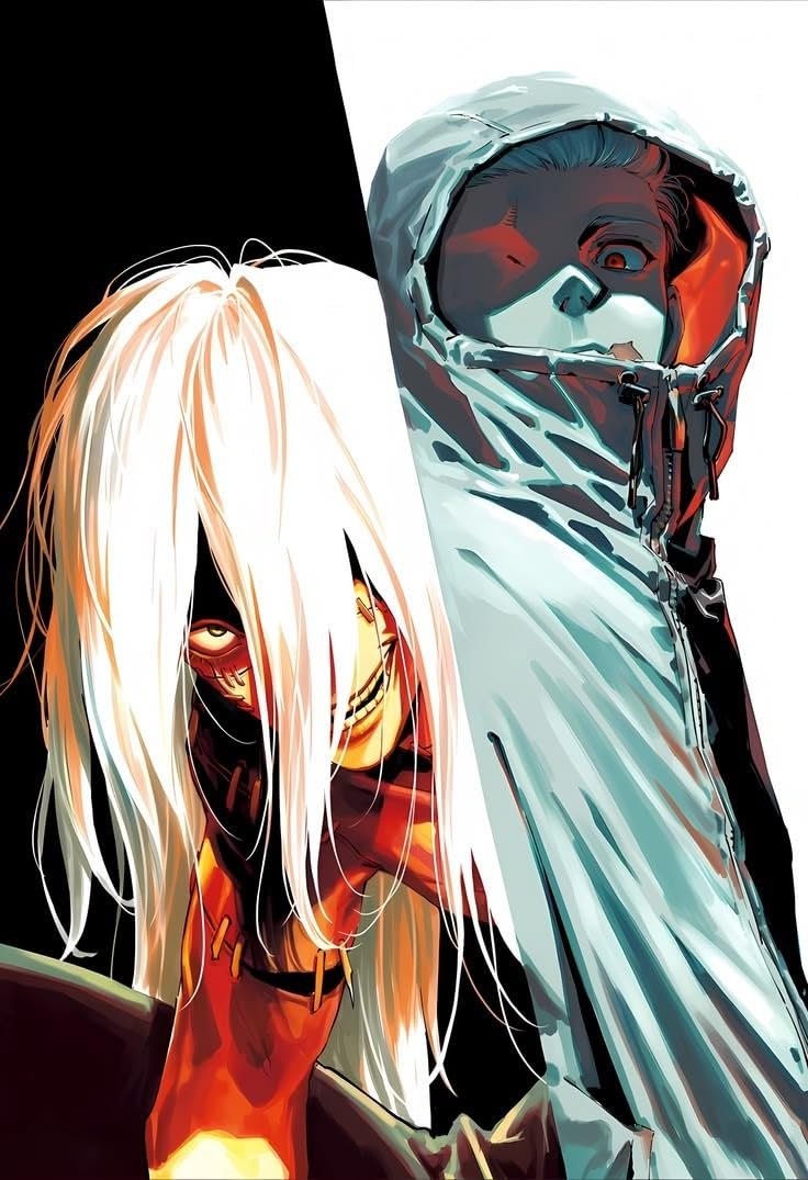 Dandadan Okarun Transformation Duo Illustration, A4 Anime Wall Poster