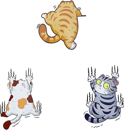 Adhesivo para raspar de tres gatos calcomanías divertidas de vinilo de gato para arañazos para automóvil SUV motocicletas refrigerador laptop pared