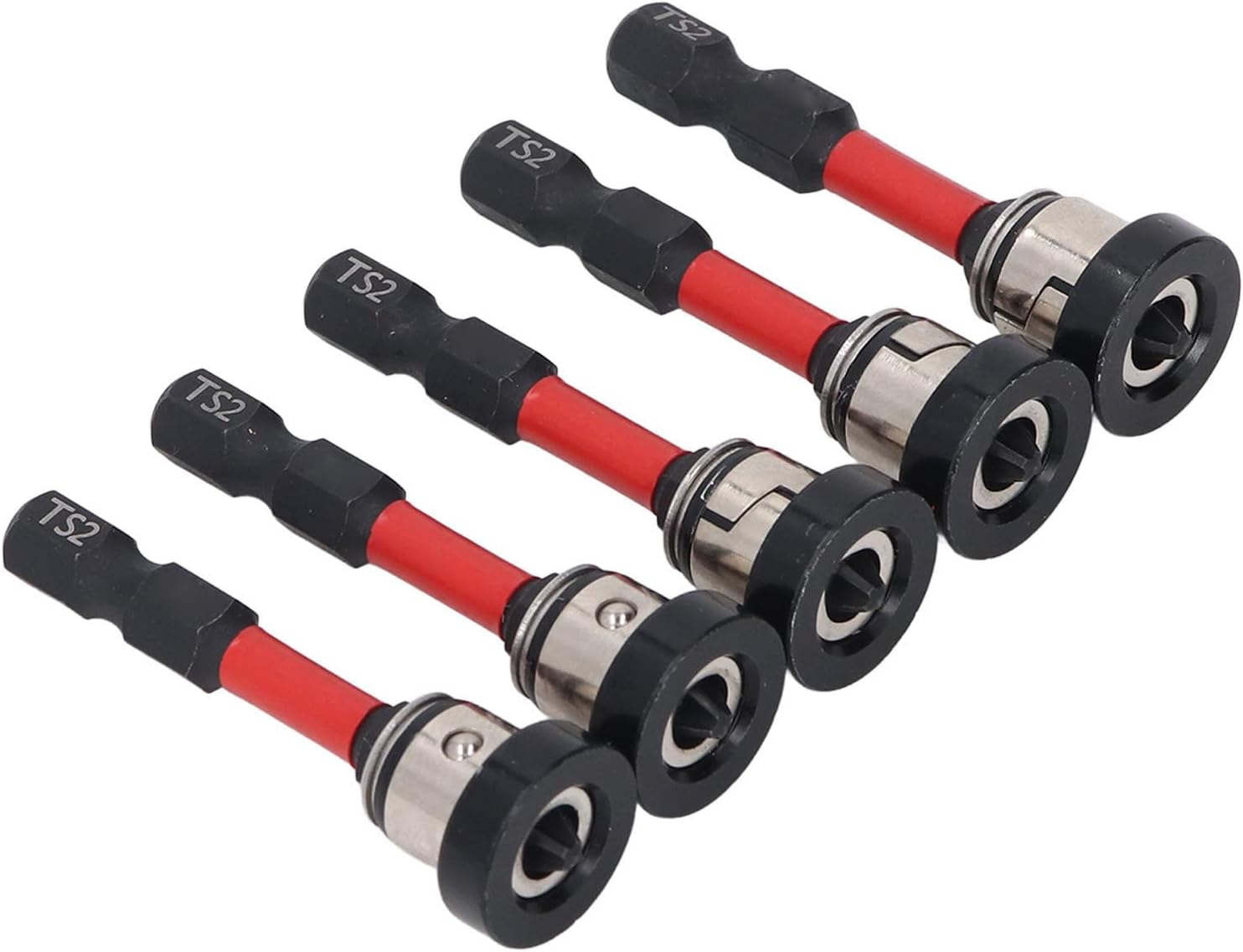 Magnetic Screwdriver Bits Set, 1/4 Inch Hex S2 Alloy Steel Driver Bits, 5 Pack High Concentricity Power Bit for Impact Driver, Electric Drill and Drywall Projects