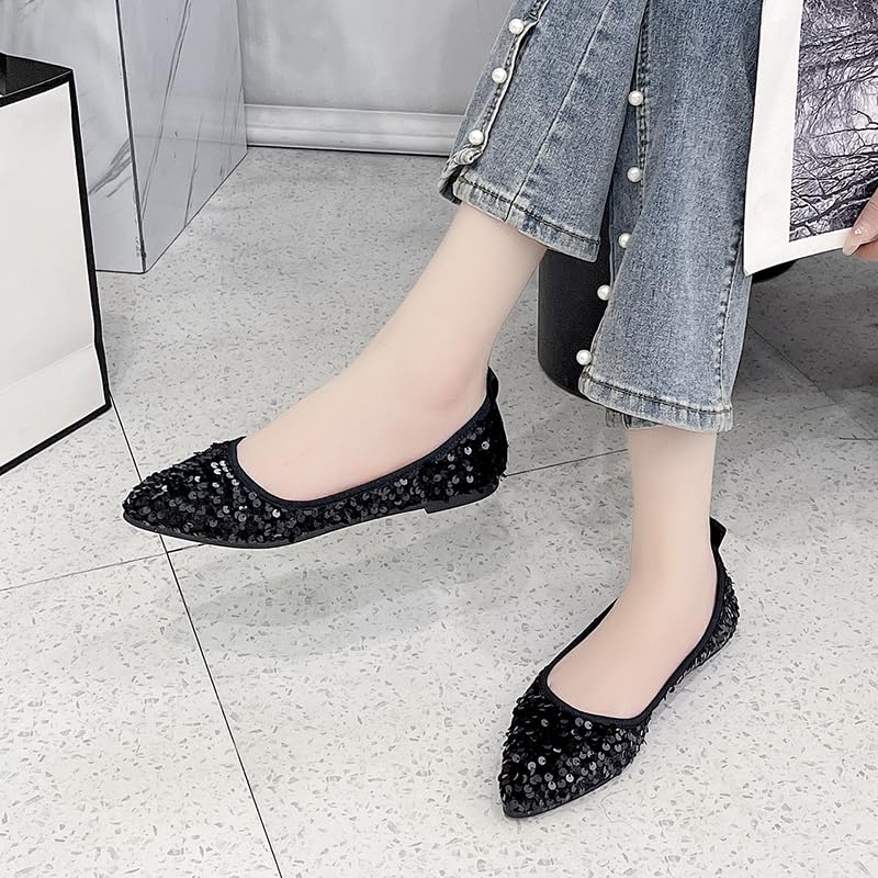 Flats Shoes for Womens Pointed Toe Ballet Flats Comfortable Low Heel Dress Wedding Flats4