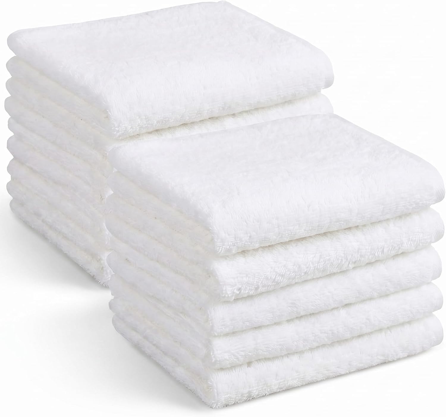 10 Pack 100% Cotton Fingertip Towels for Bathroom 11x18 Inch White Soft Absorbent Hand Towels Bulk Quick Dry Washcloth Set for Guest Home Hotel Spa Salon Housewarming Gifts