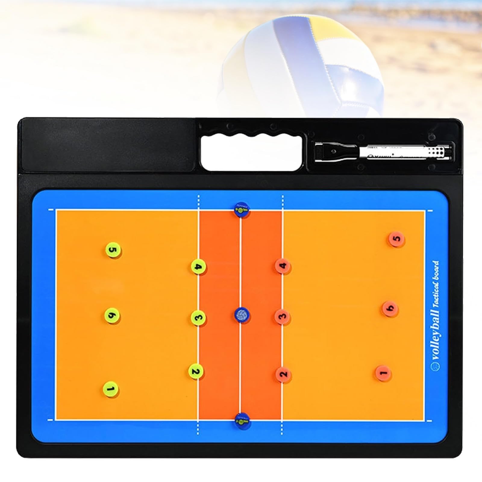 Lavagna magnetica per allenatori di pallavolo da 45x34 cm, lavagna portatile bifacciale per allenatori di pallavolo, per l'insegnamento tattico di allenatori professionisti.