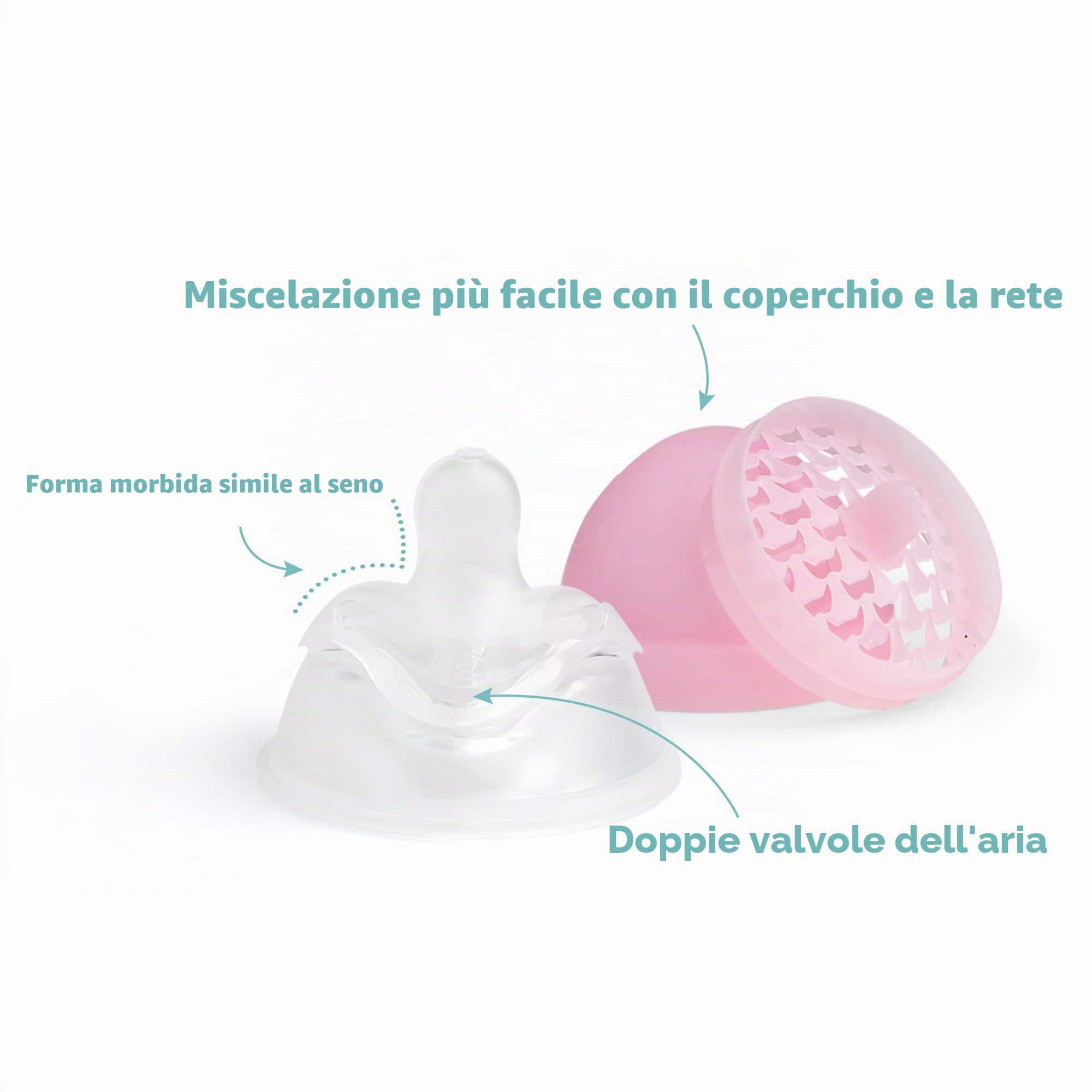 Biberon doppio anticolica Herobility – 12 fl oz/340ml – Confezione da 4 – Biberon multicolore – Bianco, Grigio, Blu Ferro, Blu