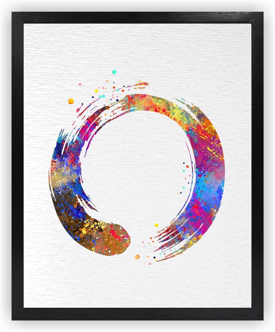 Dignovel Studios 11X14 Unframed Zen Circle Enso Symbol Buddhism Meditation Yoga Watercolor Art Print Poster Giclee Decor Home N428