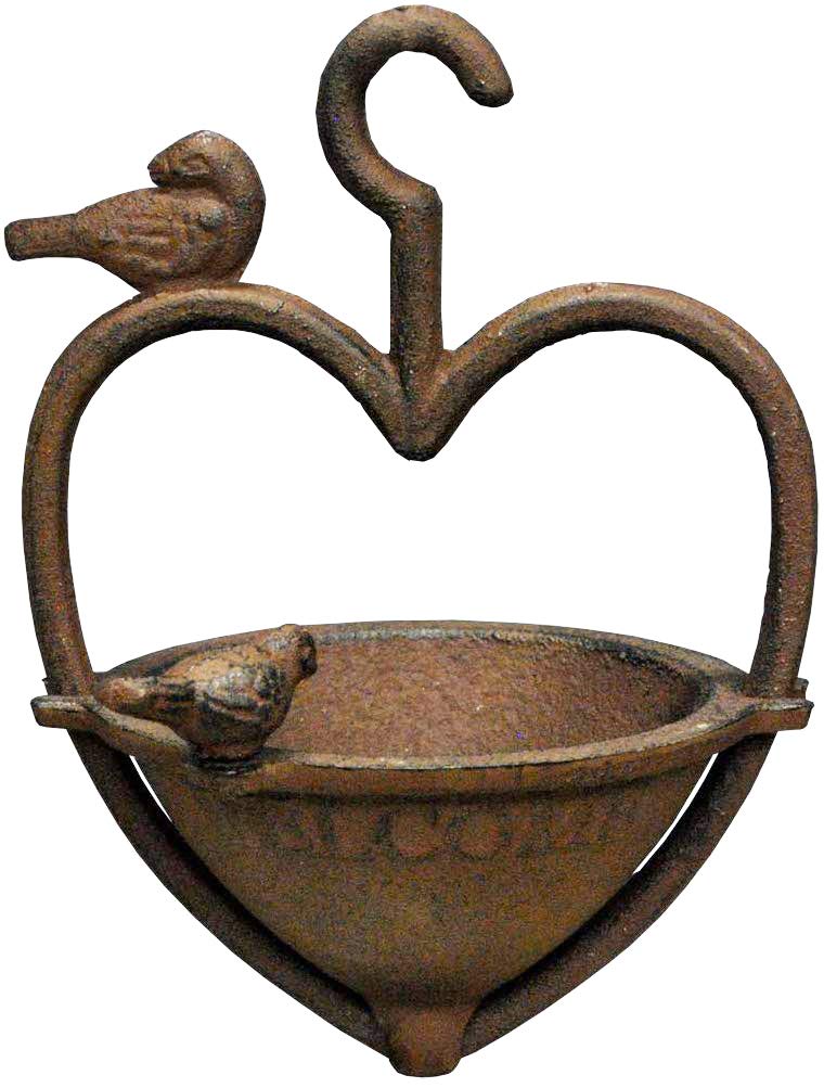 Selections Vintage Heart Shape Cast Iron Decorative Hanging Wild Bird Seed Feeder